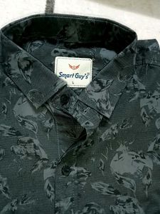 Smart Guy's Grey Floral Print Shirt