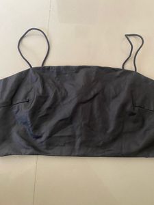Sleek Black Spaghetti Strap Crop Top