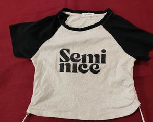 Stylish "Semi Nice" Graphic Tee SIZE-XS-S