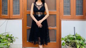 Elegant Black Lace Midi Dress