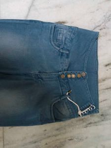 High Waisted Blue Denim Jeans