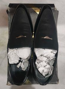 Da Vinci By Metro Black Leather Shoes UK11