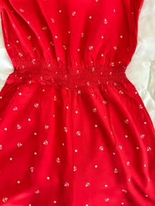Red Anchor Print Jumpsuit