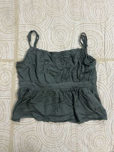 Stylish Dark Green Spaghetti Strap Top