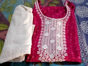 Pink Embellished Kurta