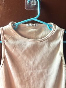 Sleeveless Beige Tank Top