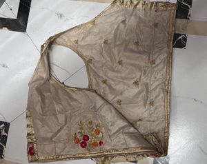 Embellished Sleeveless Gold Ethnic Blouse