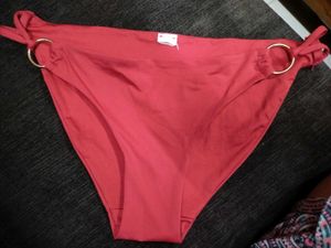Red Bikini Bottom with Gold Rings