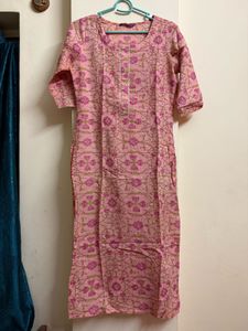 Pink Floral Print Kurta