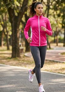 Stylish Pink Full Zip Track Jacket