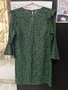 Green Net Dress, Super Trendy