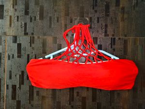 Vibrant Red Strapless Bikini Top