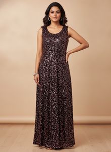 Woman Sequence Grown Party wear ( Free Size Upto L