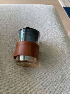 Stylish Glass Tumbler with Leather Sleeve