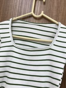 Green Stripes Long Sleeves T-shirt