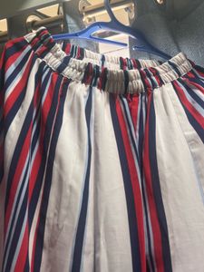 Striped Wide Leg Plazzo Pants With Astar