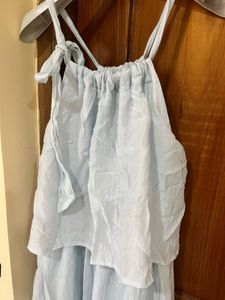 Light Blue Tiered Maxi Dress