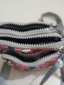 Cute Pink &amp; Blue Floral Crossbody Bag