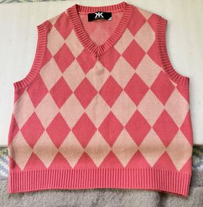 Argyle Knit Sweater Vest
