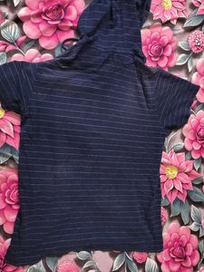 Men's Striped Hoodie T-Shirt