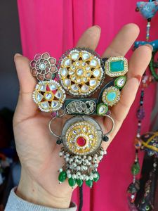 Statement brass pendant Kundan Necklace