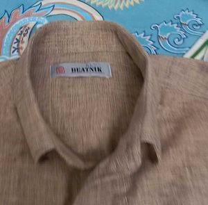 Men's Brown Button-Up Shirt