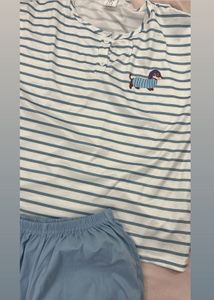Cute Savana Striped Nightsuit Set