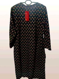 Cotton Blend Blue Printed Kurta