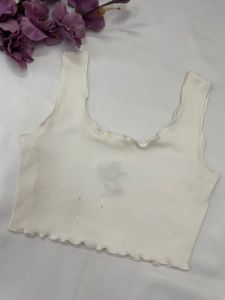 Cute White Cropped Tank Top