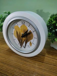 Handmade Aesthetic White Floral Clock