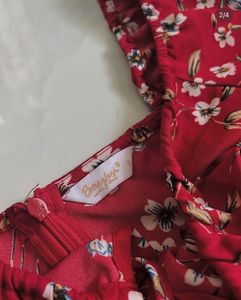 Red Floral mini dress