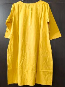 Vibrant Yellow Cotton Kurta