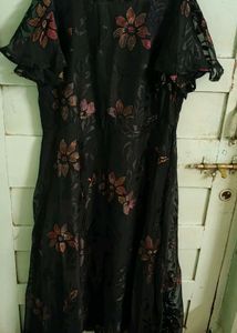 🖤 Midnight Bloom Black Floral Gown🥀