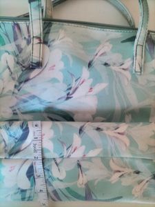 Caprese Floral Cyan Color Hand Bag
