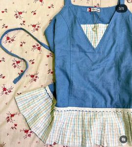 Cute Denim Plaid Top