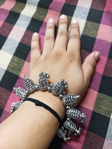 oxidized silver Jhumka kadas