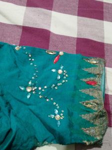 Pure Cotton Embroidery Work Saree And Blouse
