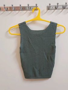 Ribbed V-Neck Sleeveless Top