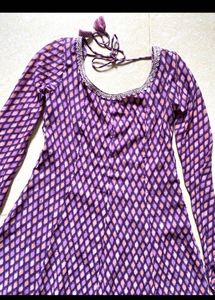💥Purple Patterned Long Sleeve Dress💥