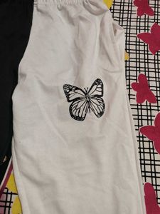 Black &amp; White Butterfly Pants