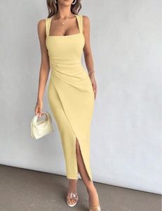 Chic Yellow Bodycon Dress