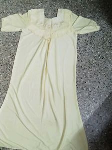 Vintage Lemon Cream Lace Detail Nightgown