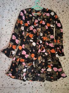 Floral Print Wrap Midi shrug