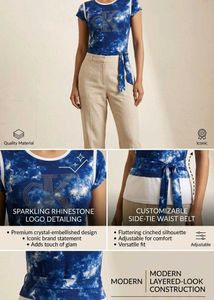the cloud tie-dye rhinestone tie-waist top