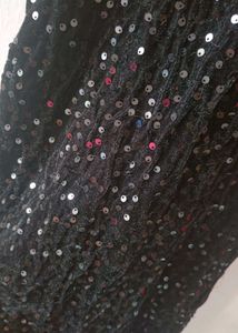 Sequin Embellished Black Fabric