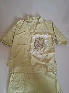 Light Green Embroidered Kurta Set