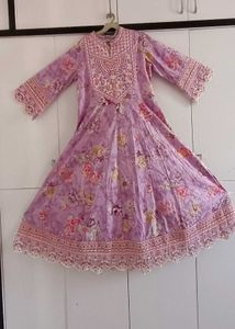 Embroidered Purple anarkali dress