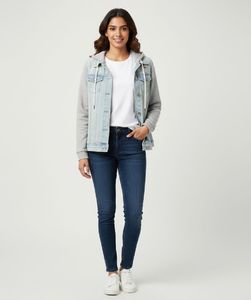 FOREVER21 Denim Jacket with Grey Hoodie