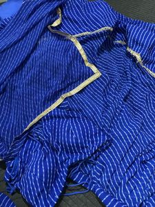 Vibrant Blue Leheriya Lehenga Choli Set