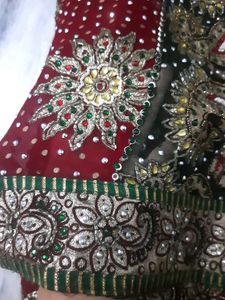 Embroidered Maroon Sari